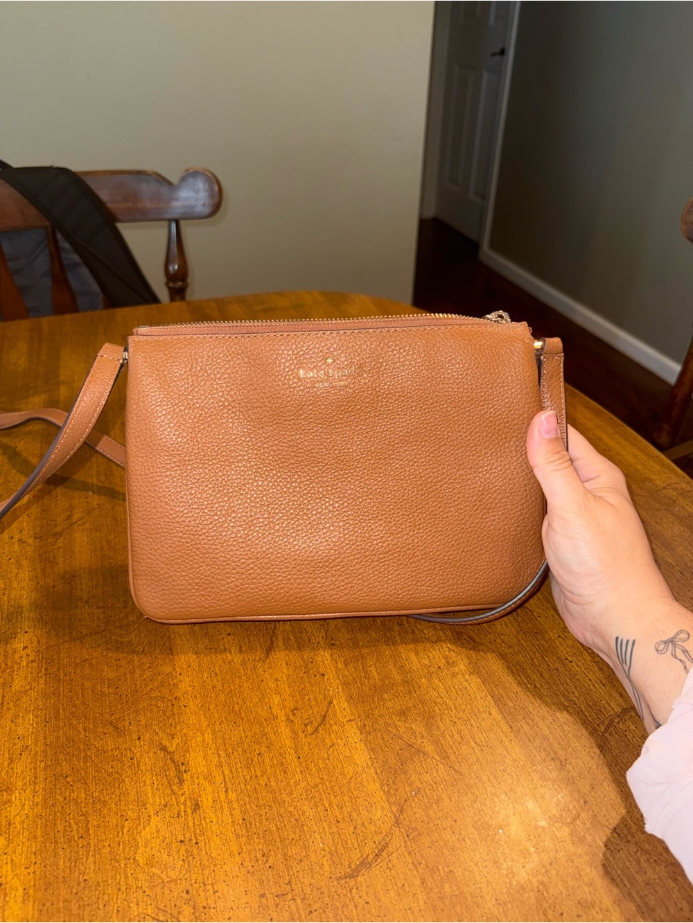 kate spade Pebbled Leather Crossbody - Brown